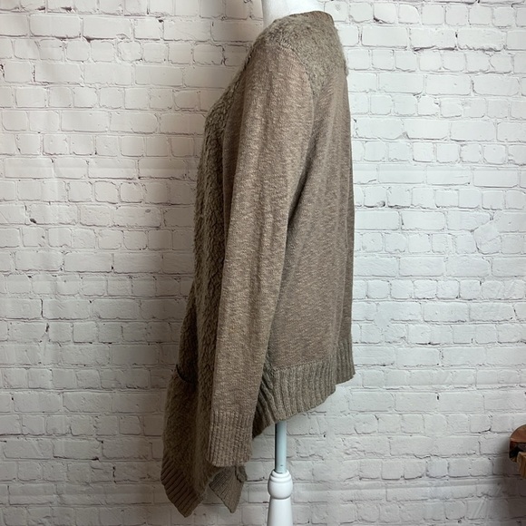 Sleeping on Snow Tan Multi-Texture Open Cardigan - Picture 9 of 16